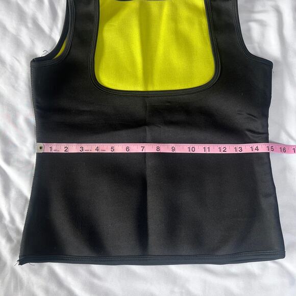 ✨Neoprene Sauna Vest Sweat Shaper Tank Top Body Shaper Black Yellow Size XXL - Picture 2 of 5